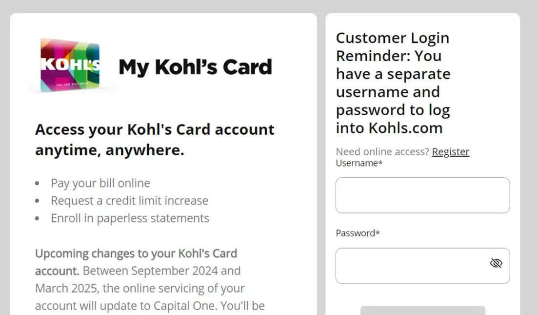 How to Log In on MyKohlsCard